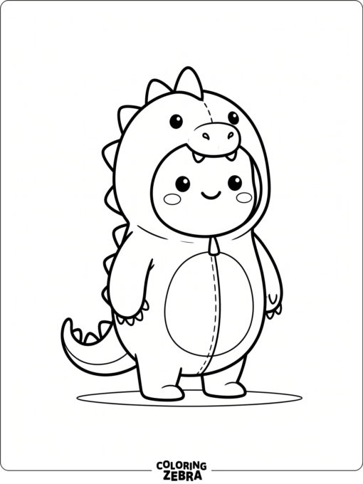 dinosaur bean character with spikes and a tail