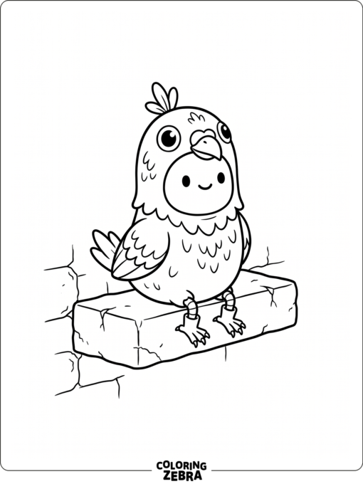 pigeon bean character perched on a ledge