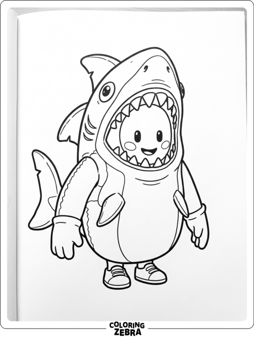 Fall Guys bean in a shark costume