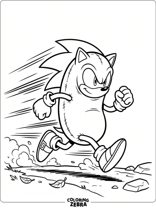 Sonic in a bean costume with simple speed lines