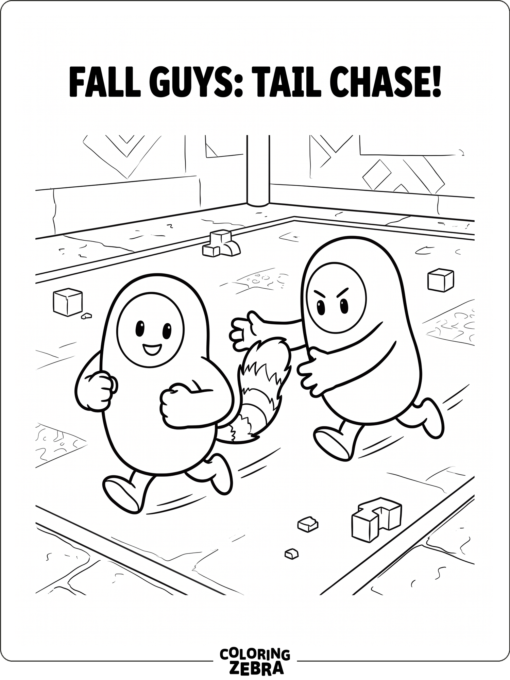 Fall Guys bean chasing a tail
