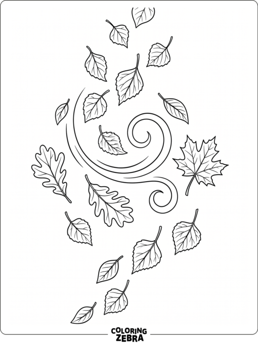 Leaves falling through the air in a gentle breeze