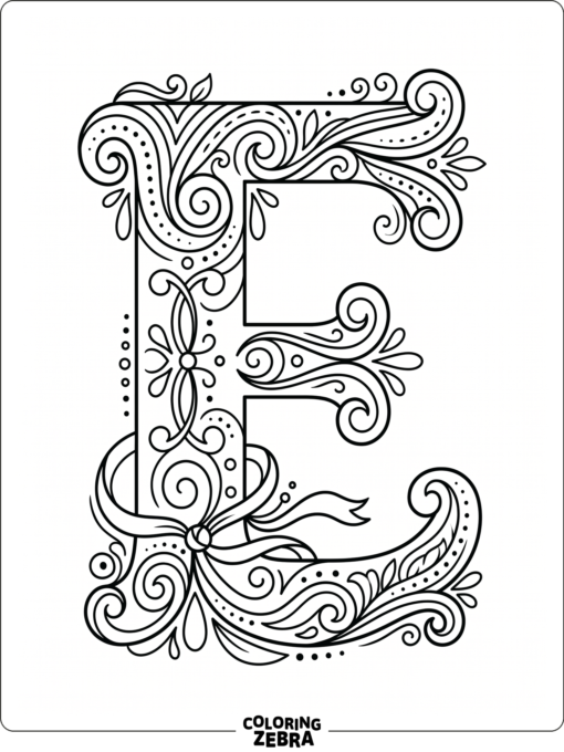 A fancy letter E with elegant swirls