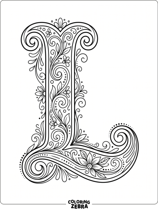 A tall decorative L with lace borders