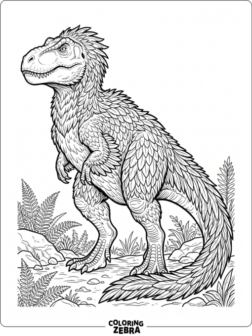 A feathered Tyrannosaurus standing tall