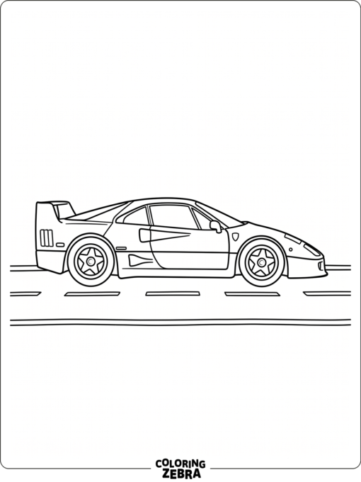 A Ferrari coupe shown from the side