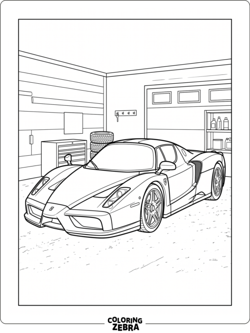 A Ferrari Enzo in a front corner view