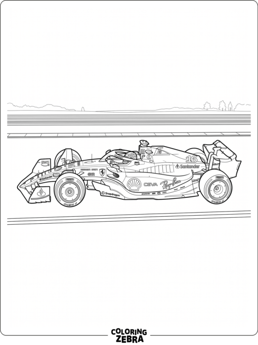 A Ferrari style formula car shown from the side