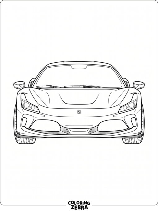 A Ferrari seen from the front
