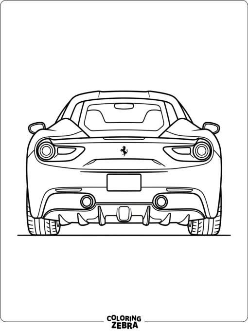 Rear view of a Ferrari sports car