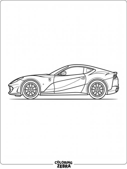 Ferrari sports car in side profile