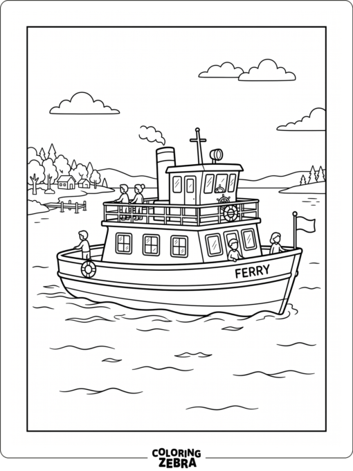 A ferry boat moving across the water