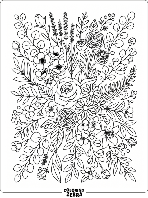 A collage of different flowers and leaves