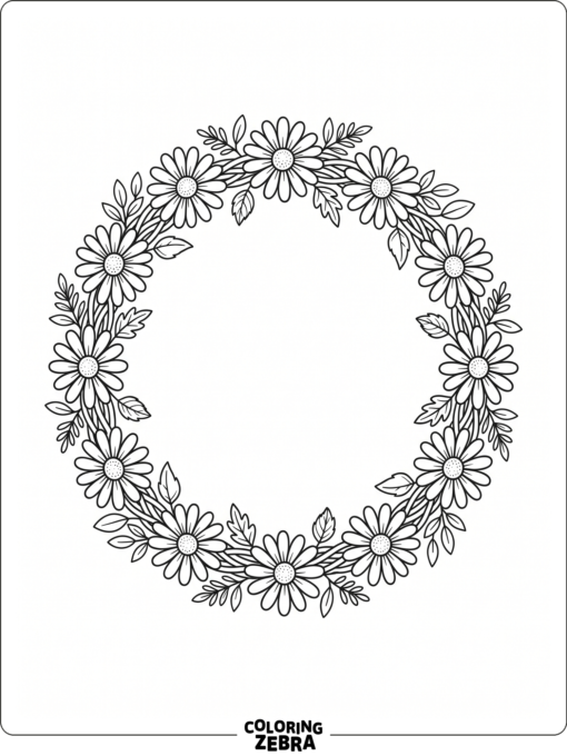 A flower crown with daisies and leafy accents