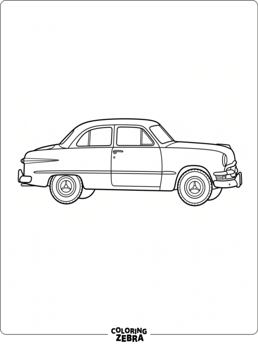 A classic Ford car with clean outlines