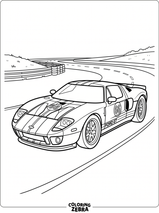 A Ford GT on a racing track