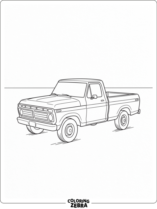 A Ford pickup truck with an open cargo bed