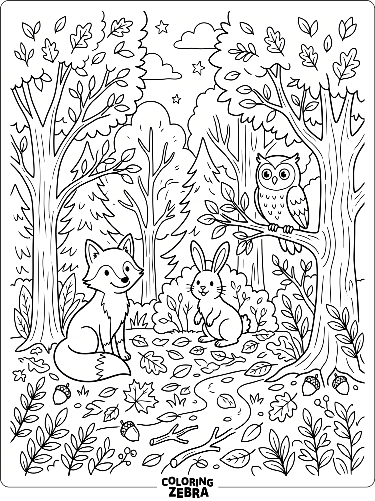 56 Free Forest Coloring Pages - Printable PDF Sheets