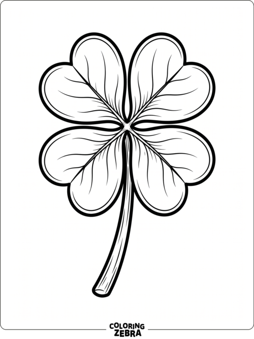 A four leaf clover with four rounded leaflets