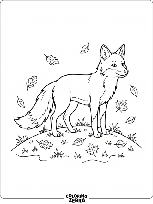 A fox standing on a grassy hill