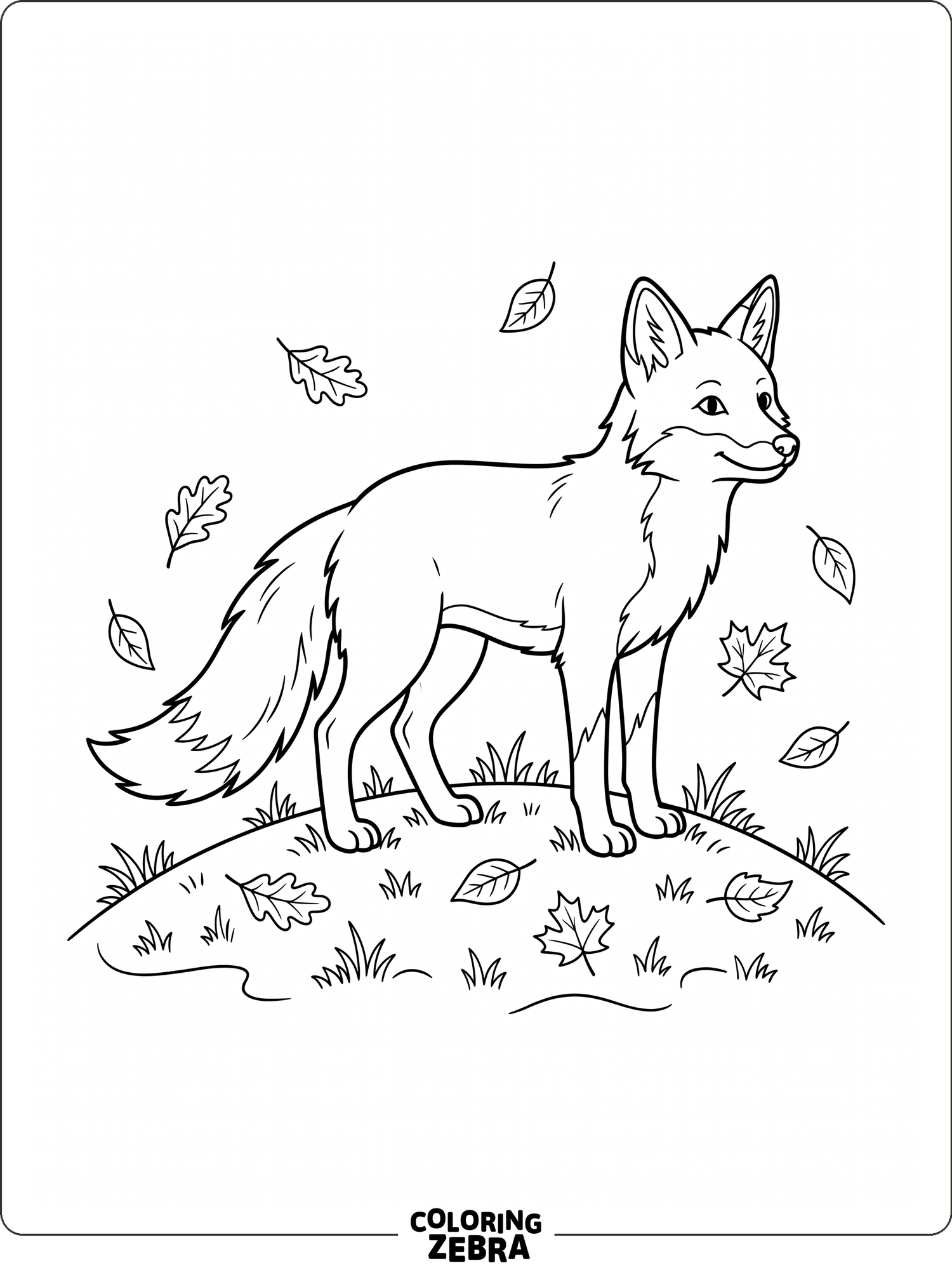 A fox standing on a grassy hill