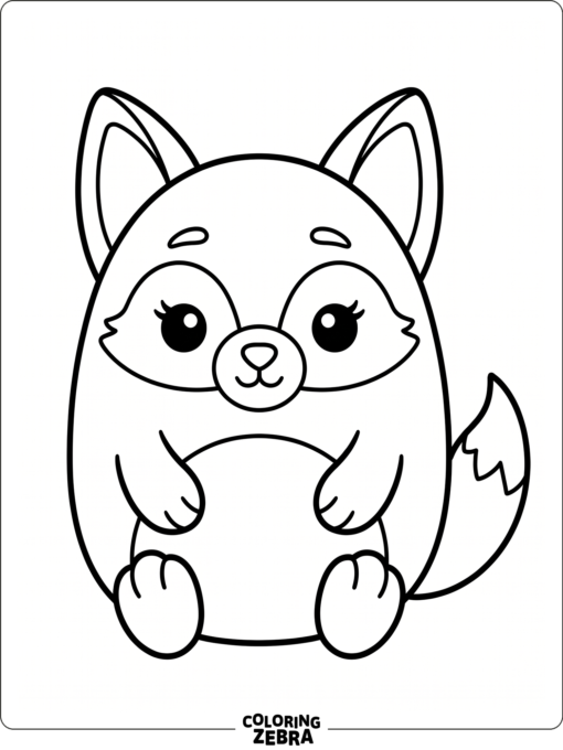 A cute fox plush with round eyes