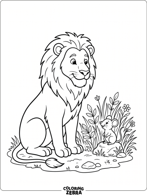 A lion and mouse sitting together