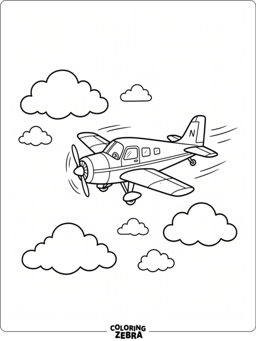 Airplane flying through open sky