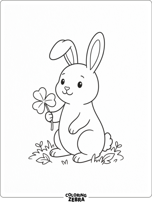 A simple bunny outline with a clover