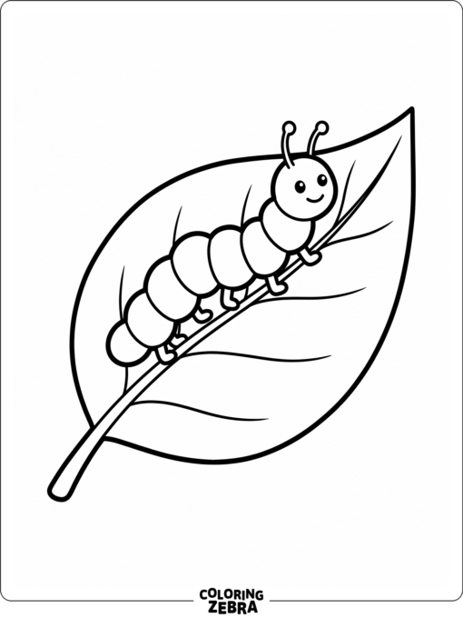 A simple caterpillar on a leaf