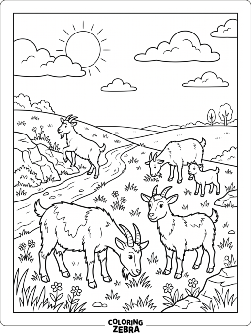 A group of goats on a hillside