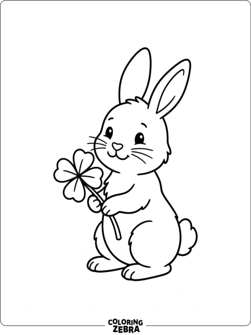 A simple bunny outline with a clover