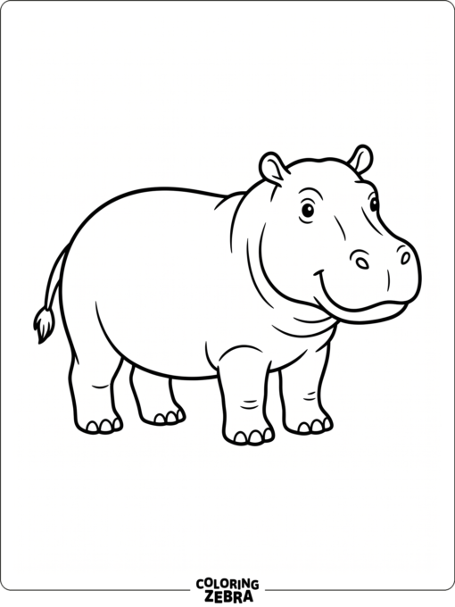 A clean hippo outline on a blank background