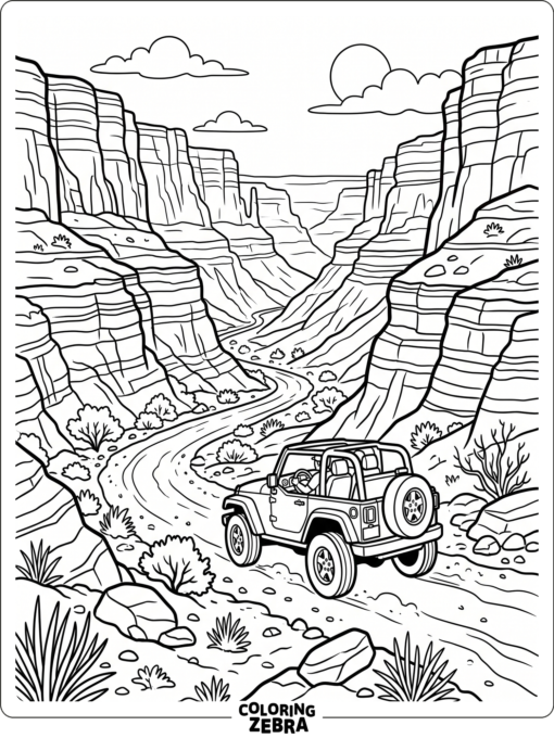 Free Printable Jeep Scene