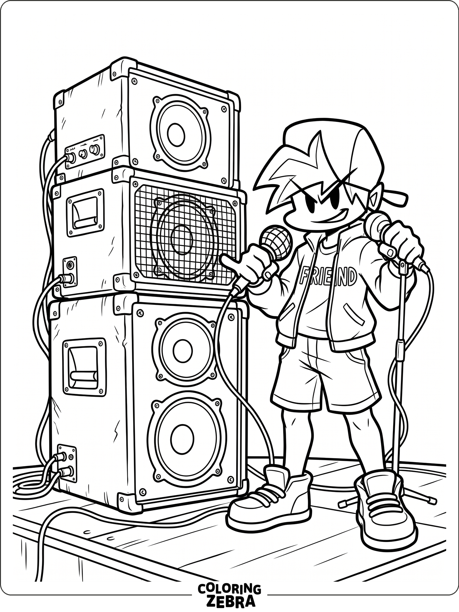 Boyfriend posing beside speakers