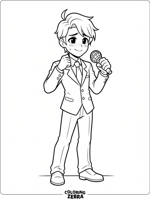Senpai standing in a classic game pose