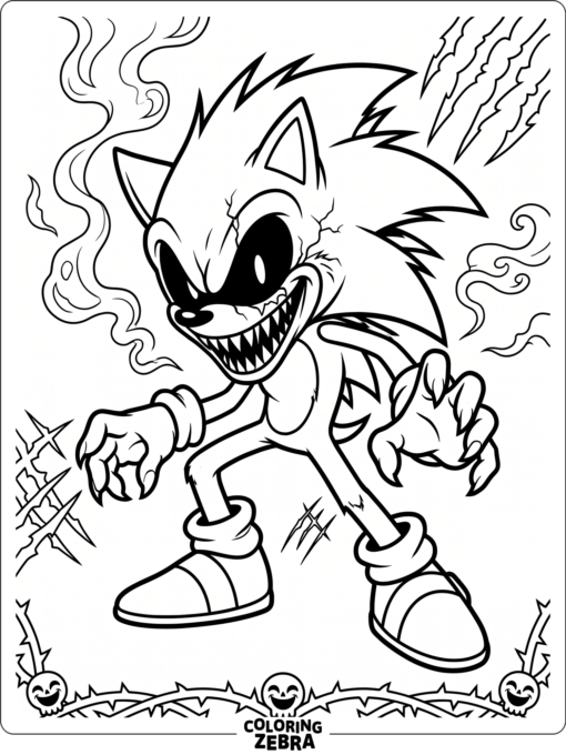 Sonic EXE with a dark spooky expression