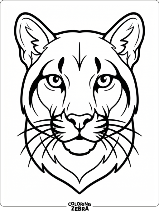 A front-facing cougar head