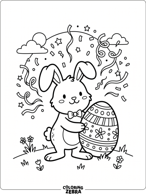 Bunny, egg, and confetti streamers