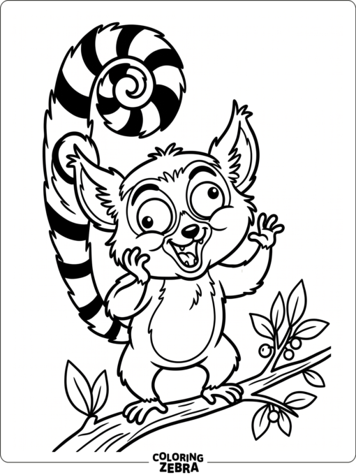 A funny lemur with a silly expression