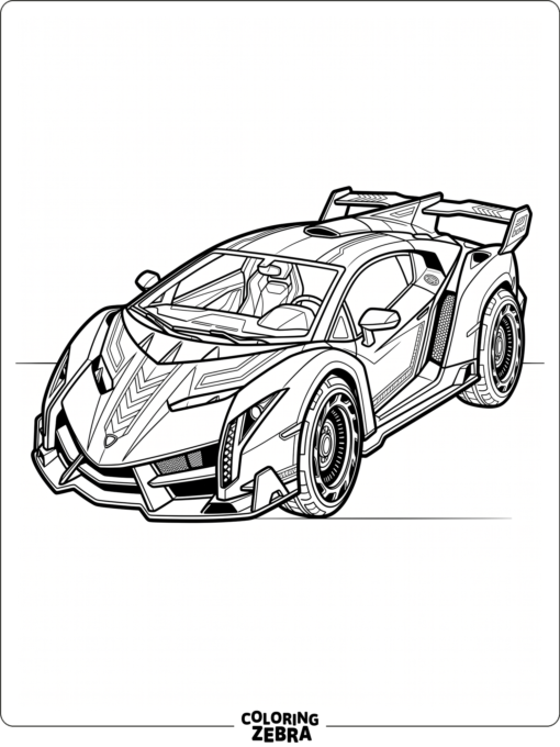 A futuristic supercar with sharp angles