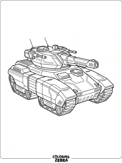 Futuristic tank with sleek armor and glowing panels