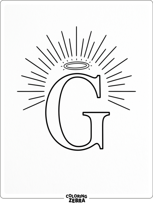 A letter G with a halo and soft light rays