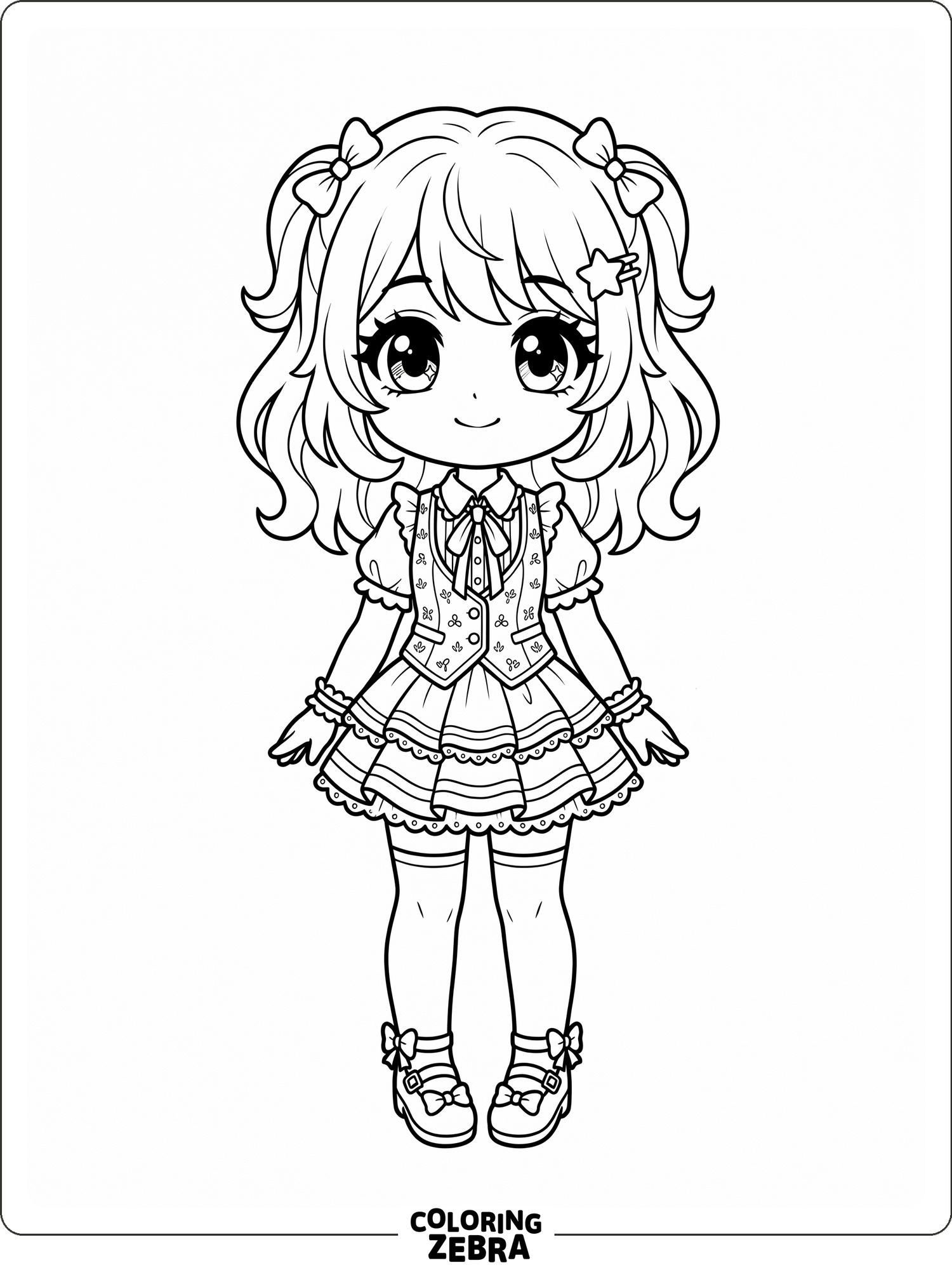 Simple Gacha Life character with big eyes and a layered outfit