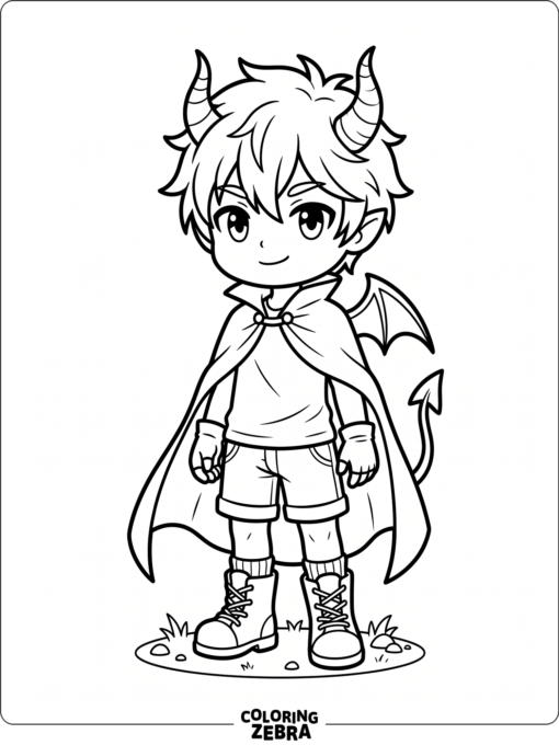 Gacha Life demon boy with horns and a cloak