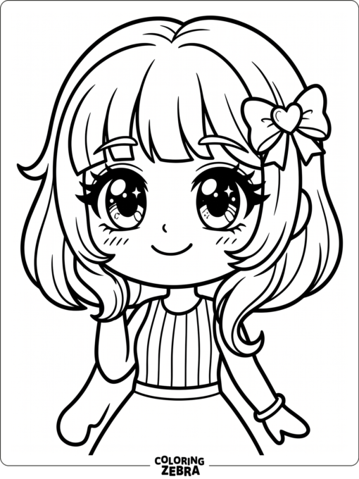 Close-up Gacha Life character with large eyes