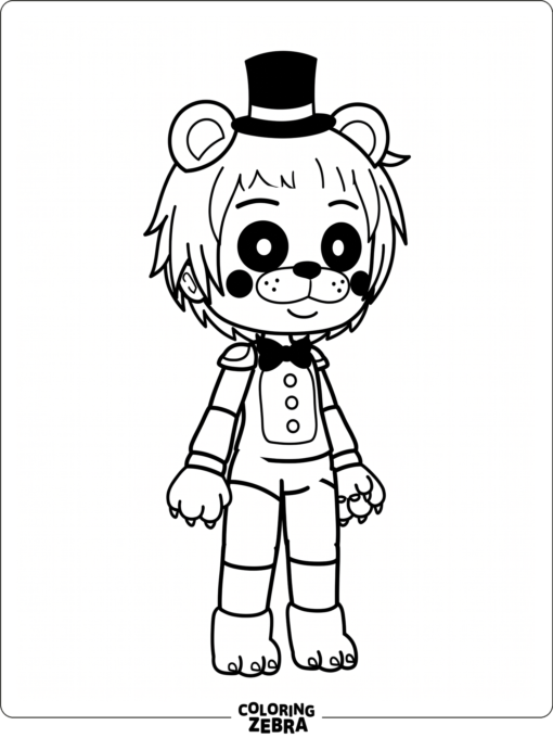 Gacha Life character with FNaF-inspired costume details
