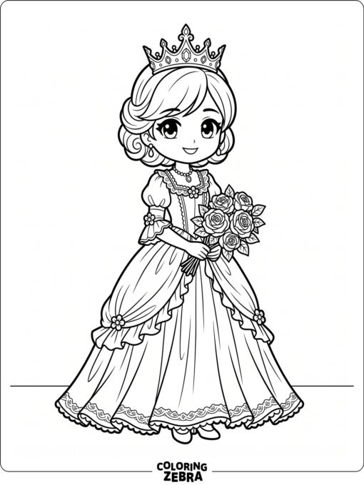 Gacha Life princess in a gown with roses