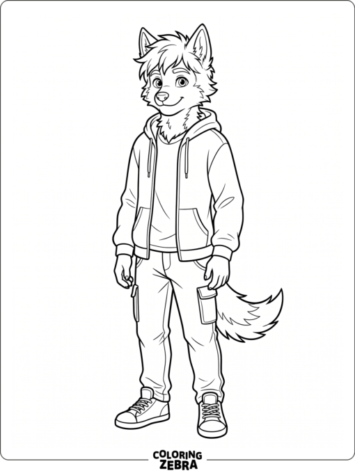 Gacha Life wolf boy with ears and a tail