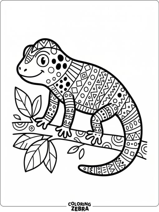 A gecko with repeating spots and stripes